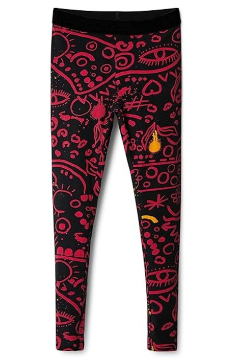 Legginsy dziewczęce Desigual Clementina czarne z nadrukiem r. 134