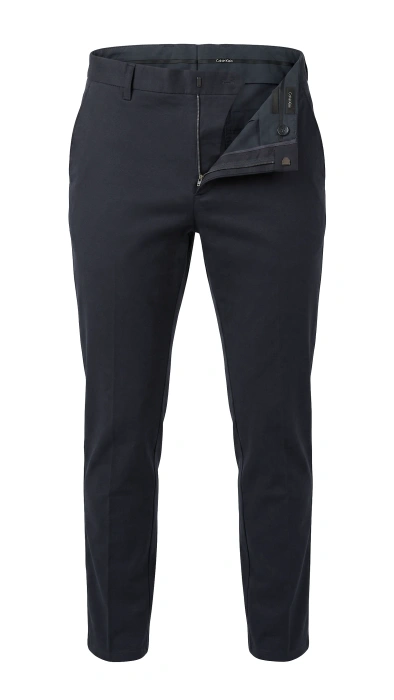 Spodnie męskie Calvin Klein garniturowe wełniane w kant slim fit r. M