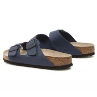 Klapki męskie Birkenstock Arizona regular z miękką wkładką granatowe r. 45