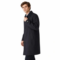 Płaszcz unisex Lacoste Wool Blend klasyczny prosty granatowy r. S