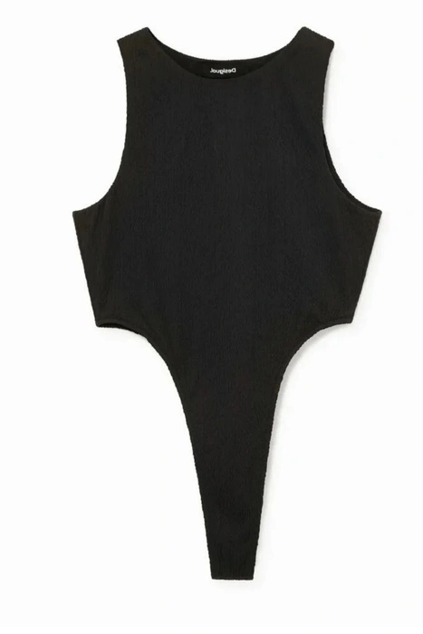 Body damski Desigual czarne mocno wycięte