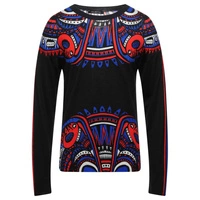 Sweter męski Custo Barcelona wełniany czarny z etnicznym wzorem r. M