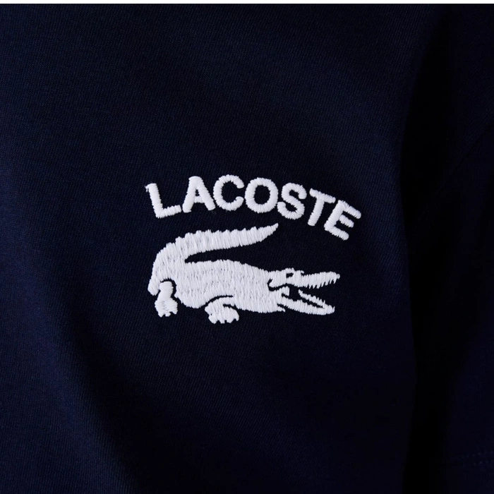 Koszulka dziecięca Lacoste bawełniana granatowa t-shrit r. 92