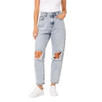Spodnie damskie Jean Shop jeansy z dziurami niebieskie r. W25