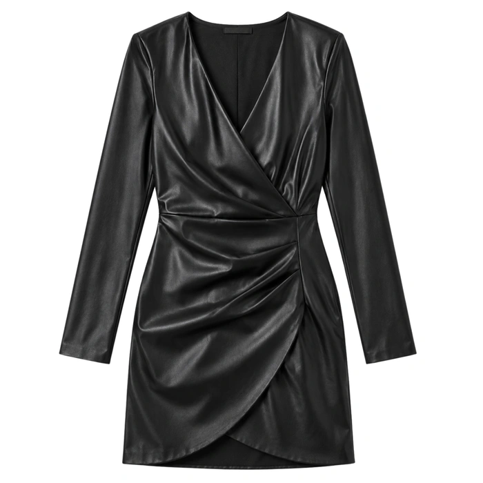 Sukienka damska ZARA mini eko skóra elegancka czarna r. M