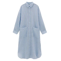 Sukienka damska Zara midi koszulowa oversize niebieska