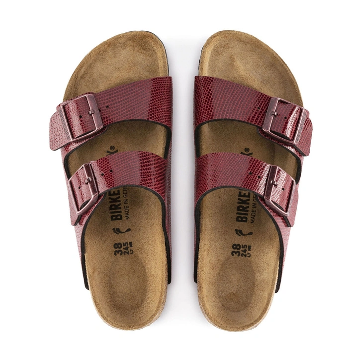 Klapki damskie Birkenstock Arizona BS regular birko-flor bordowe r. 37