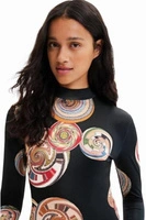 Body damski Desigual Pacs czarne z długim rekawem r. XS