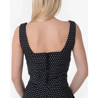 Bluzka damska Guess Eleni Top czarna krótka wzorzysta r. S