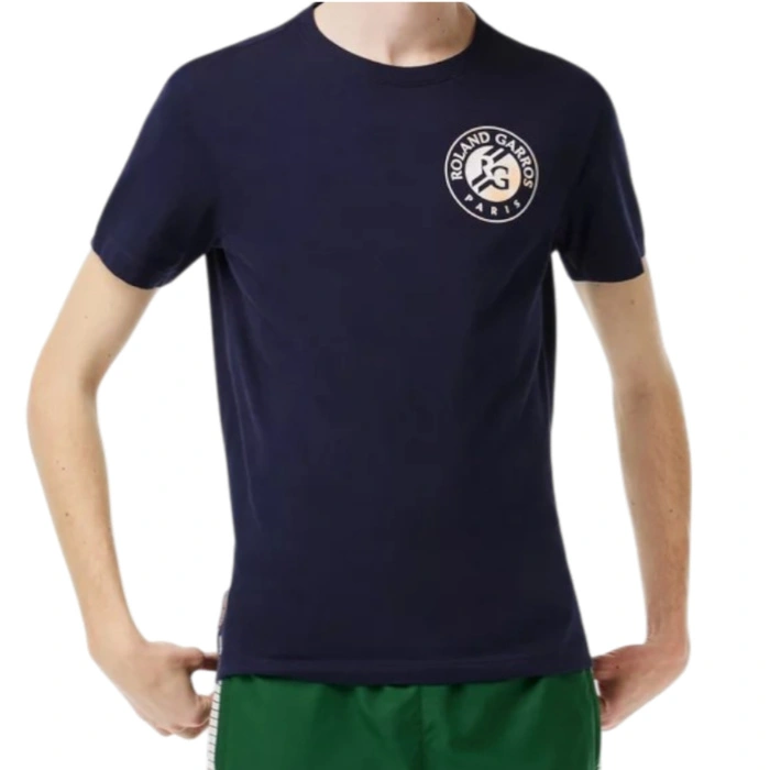 Koszulka unisex Lacoste x Roland Garros t-shirt granatowy r. XXS