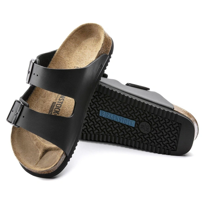 Klapki męskie Birkenstock Arizona skórzane regular czarne r. 45