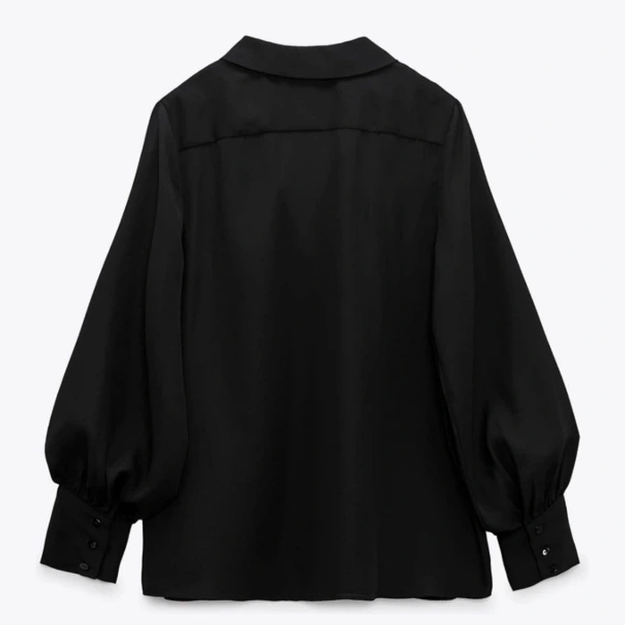 Koszula damska Zara czarna prześwitująca czarna oversize r. XL