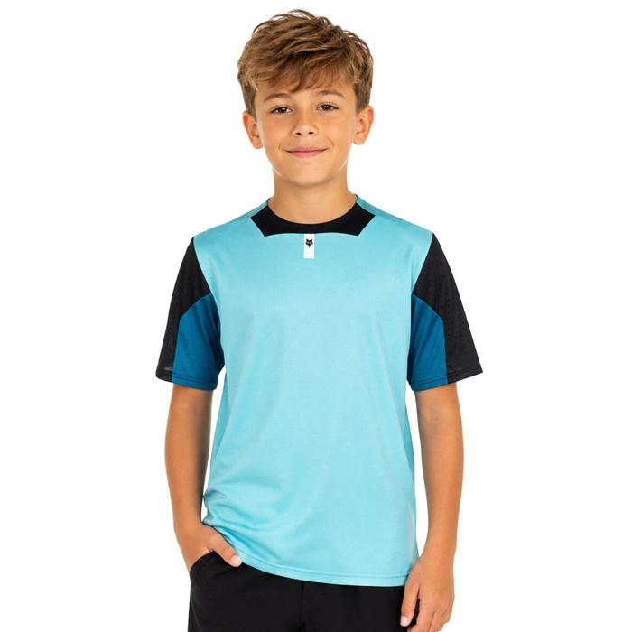 Koszulka juniorska Fox Defend Ss MTB rowerowa niebieska r. 128