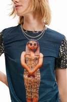 Koszulka damska Desigual Faraona t-shirt z nadrukiem r. XS
