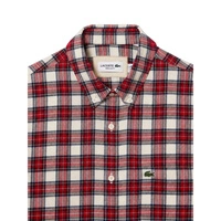 Koszula męska Lacoste Check Print w kratkę czerwono-biała r. S