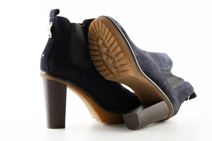Buty damskie Tommy Hilfiger Cleo botki skórzane zamszowe granatowe