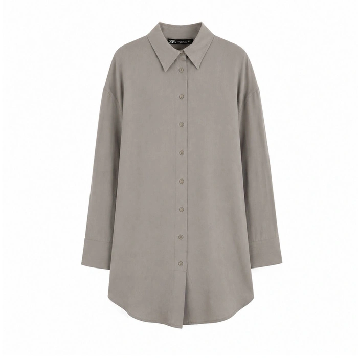 Koszula damska Zara lejąca oversize taupe r. XS