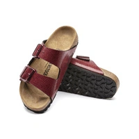 Klapki damskie Birkenstock Arizona ze skórzaną wkładką bordowe r. 41