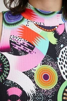 Body damski Desigual x M. Christian Lacroix Niza prążkowy wzorzysty r. XL