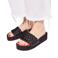 Klapki damskie Flip Flop Pool Hi Weave czarne lekkie plecione