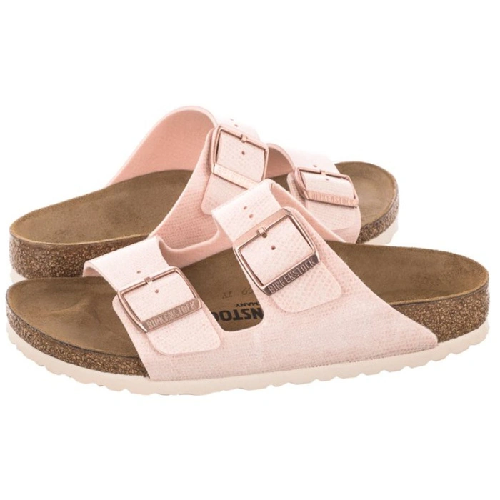 Klapki damskie Birkenstock Arizona BS regular skórzane jasnoróżowe r. 42