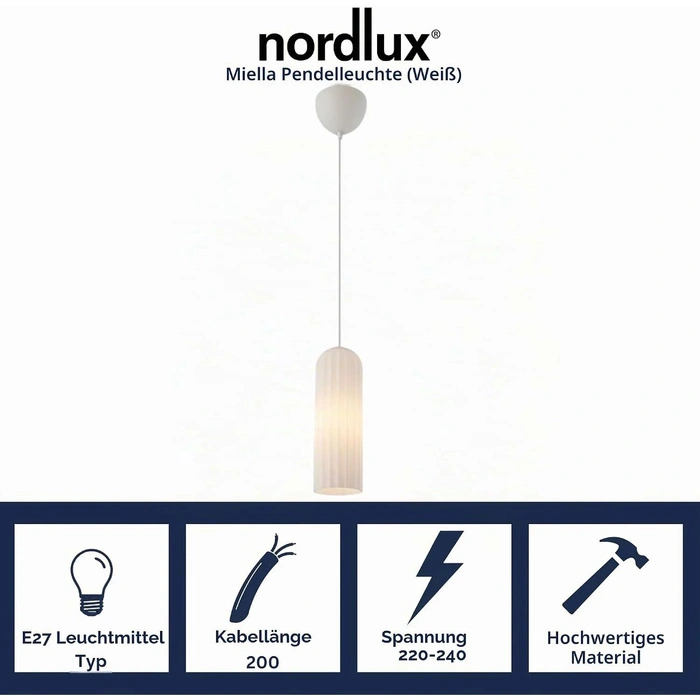 Lampa sufitowa Nordlux Miella wisząca biała