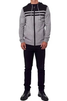 Sweter męski Kaporal Aurel rozsuwany szary z kapturem r. S