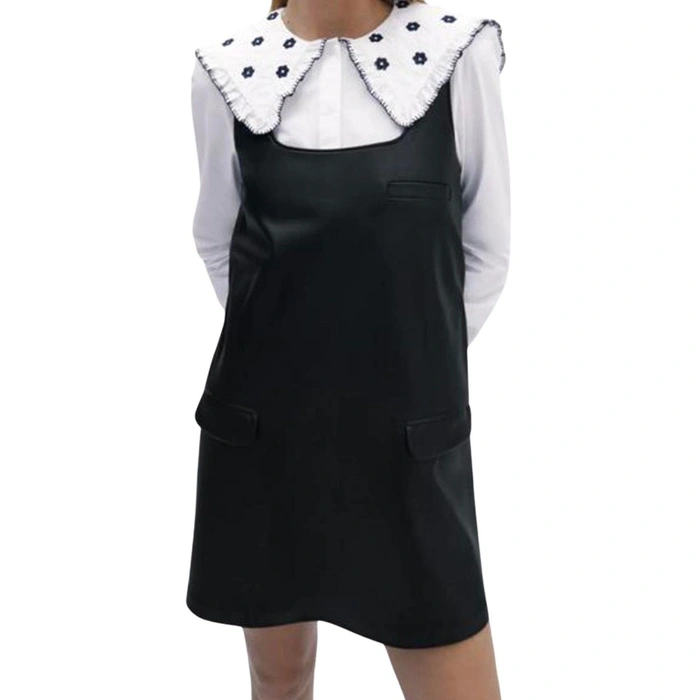 Sukienka damska Zara mini czarna imitacja skóry r. XS