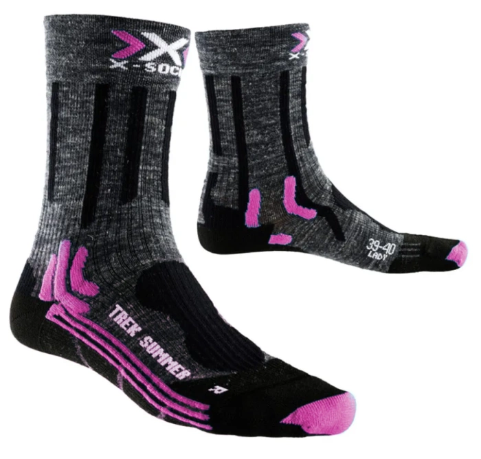 Skarpety X-Socks Trekking Summer trekkingowe szaro róźowe r. 41/42