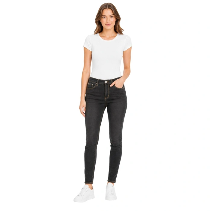 Spodnie damskie Zanku Denim jeansy skinny czarne r. XXL