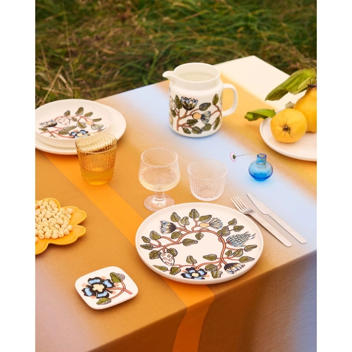 Talerzyk Marimekko Tiara z kamionki biały z wzorami okrągły Ø 25 cm