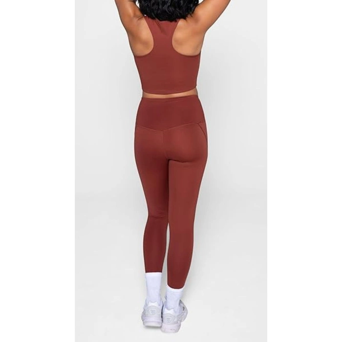 Legginsy damskie Girlfriend Collective Compressive brązowe sportowe r. S