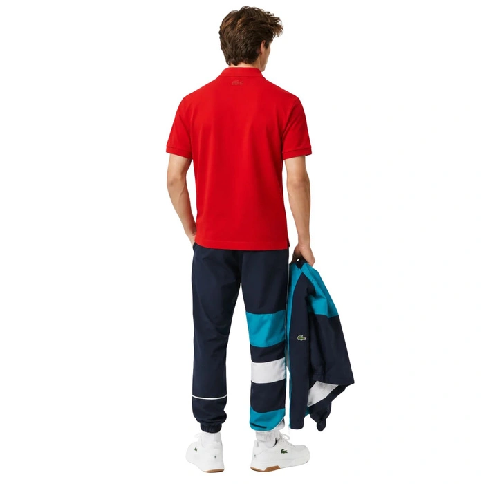 Koszulka męska Lacoste polo z kontrastowym zapieciem czerwona r. XS