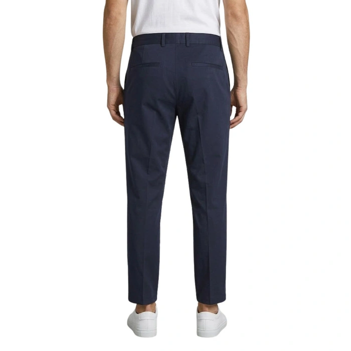 Spodnie męskie Calvin Klein Pavel Fine granatowe bawełniane w kant fitted r. S