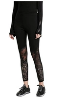 Legginsy damskie Desigual Varsovia czarne z koronką r. M