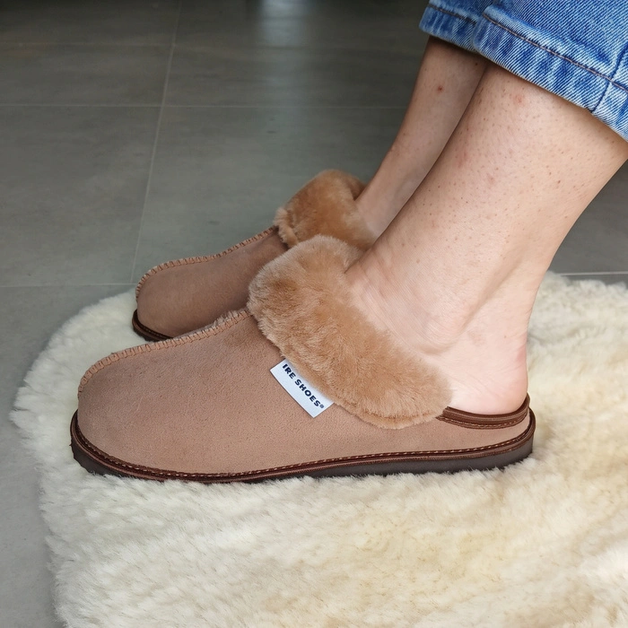 Kapcie damskie IRE SHOES ze skóry owczej naturalny kożuch futro ciepłe ręcznie szyte r. 41