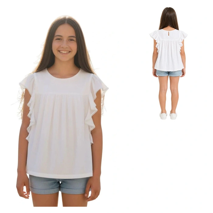 Bluzka dziewczęca MAYORAL Ivory Blouse ecru elegancka r. 157