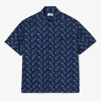 Koszula męska Lacoste z krótkim rękawem wzorzysta granatowa r. XL/XXL