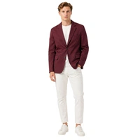 Marynarka męska Zara Slim Fit elegancka brązowa z lnem r. M