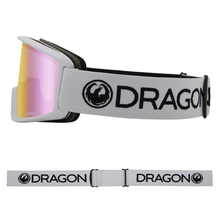 Gogle narciarskie Dragon DXT Lumalens Pink snowboardowe białe cat. S1