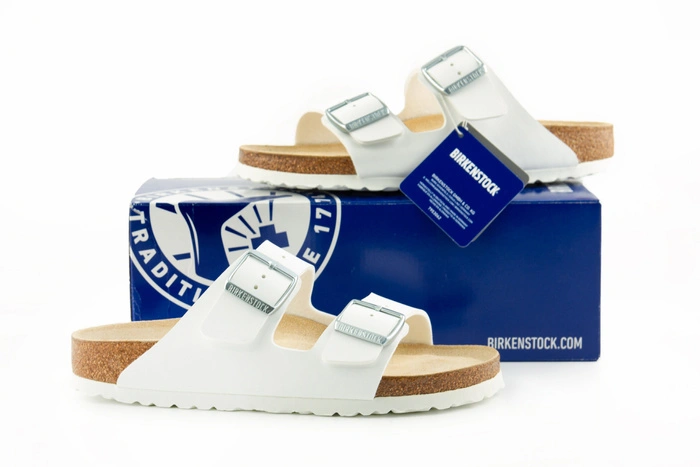 Klapki męskie Birkenstock Arizona bs z miękką wkładką białe r. 42