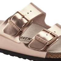 Klapki damskie Birkenstock Arizona BS narrow birko-flor różowo-złote r. 37