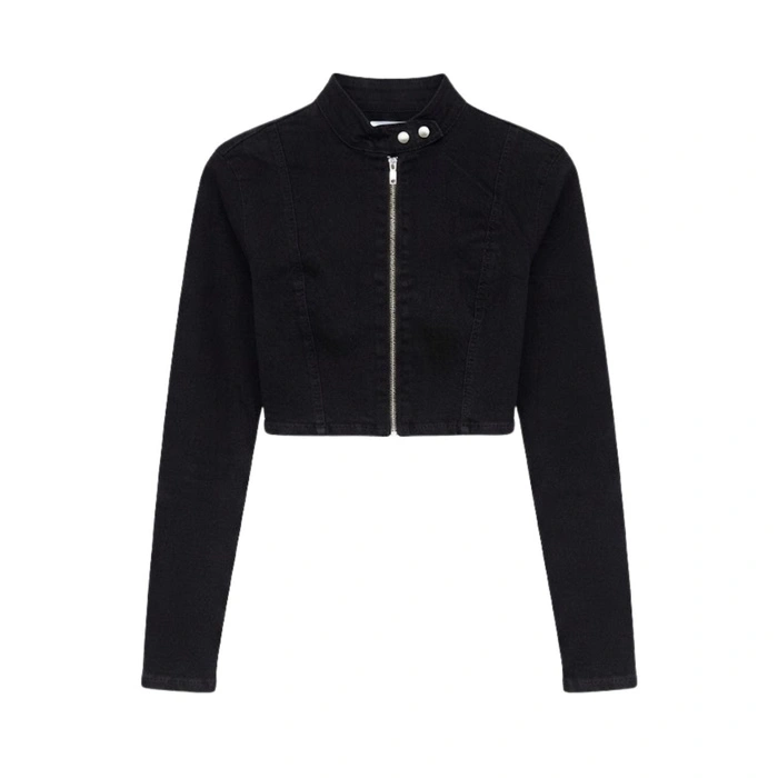 Kurtka damska Zara jeansowa cropped krótka czarna r. M