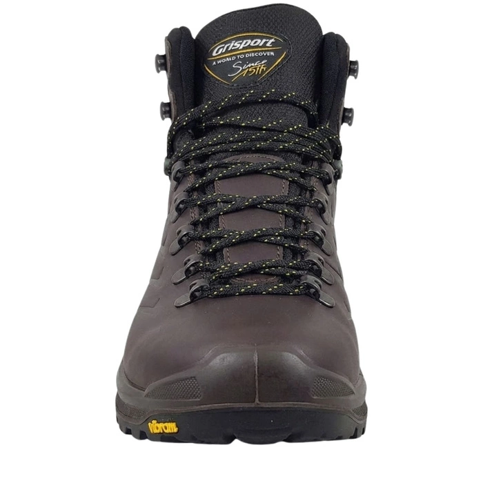 Buty damskie Grisport Vibram trekkingowe skórzane wysokie brązowo czarne