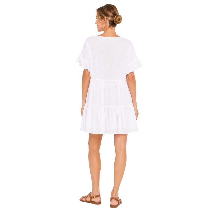 Sukienka damska ORNIYA w stylu Boho biała r. 2XL