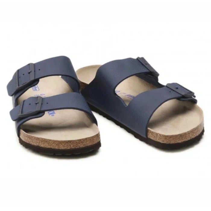 Klapki męskie Birkenstock Arizona regular z miękką wkładką granatowe r. 45