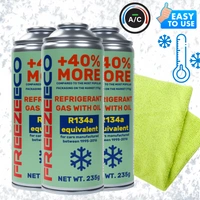 Zestaw FreezeEco 3x 2 w 1 zamiennik R134a czynnik do klimatyzacji z olejem i uszczelniaczem + Mikrofibra