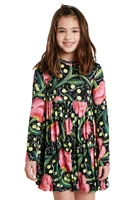 Sukienka dziewczęca Desigual Opala czarna w kwiaty r. 98