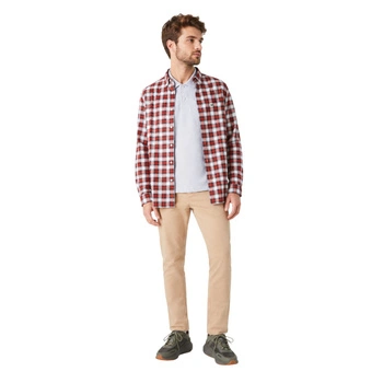 Koszula męska Lacoste Check Print w kratkę czerwono-biała r. S