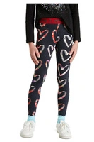 Legginsy dziewczęce Desigual Abril z nadrukiem serca r. 98
